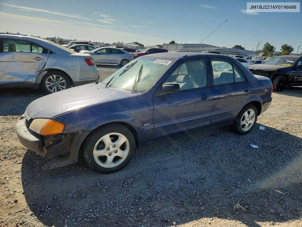 MAZDA PROTEGE 2000, VIN JM1BJ2216Y0196688