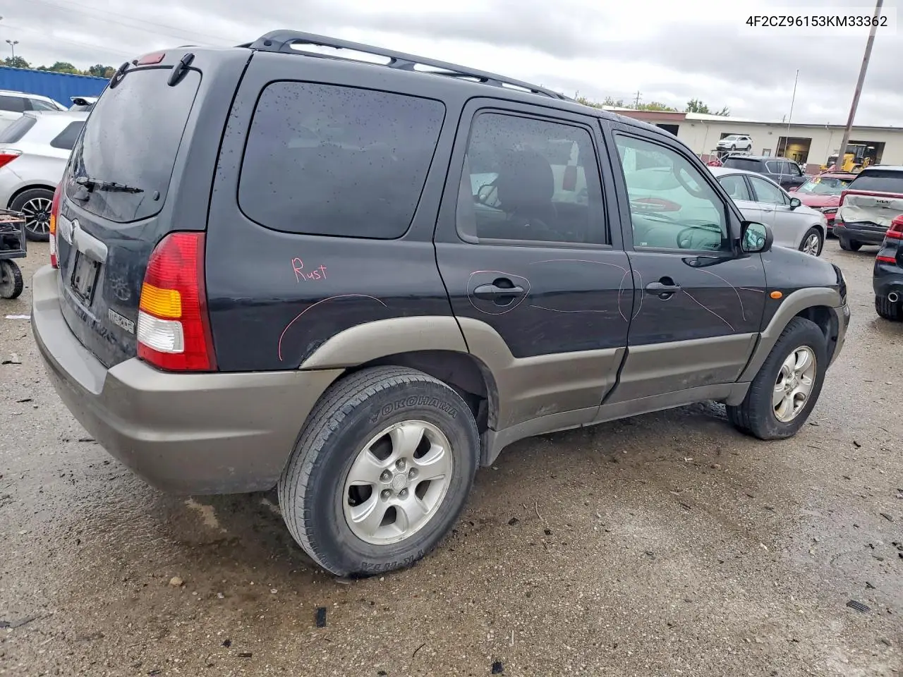 2003 MAZDA TRIBUTE VIN 4F2CZ96153KM33362 — фото 3