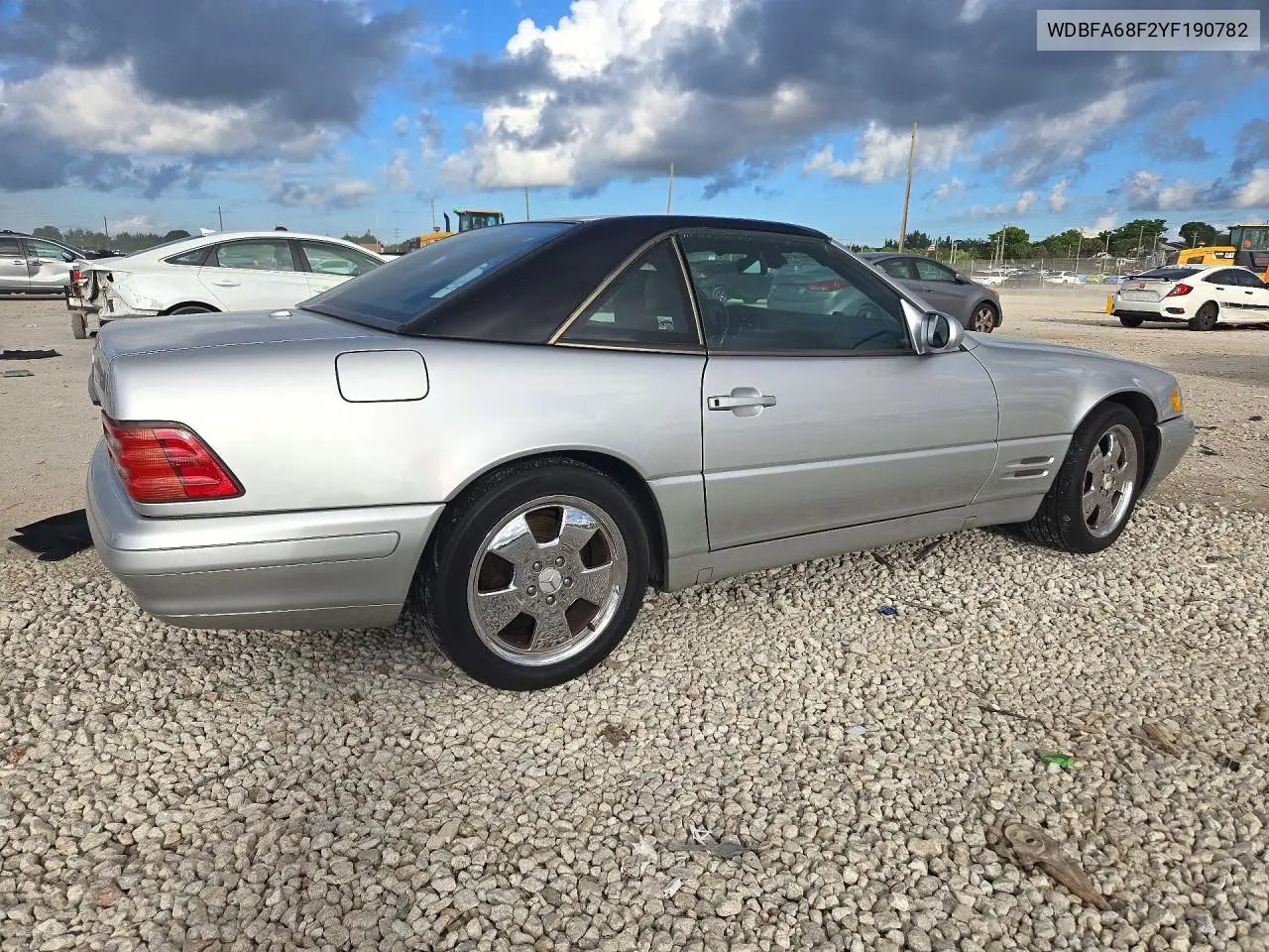 2000 MERCEDES SL-KLASSE VIN WDBFA68F2YF190782 — фото 3