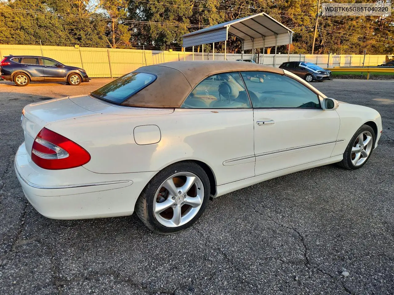 2005 MERCEDES CLK-KLASSE VIN WDBTK65G85T040220 — фото 3
