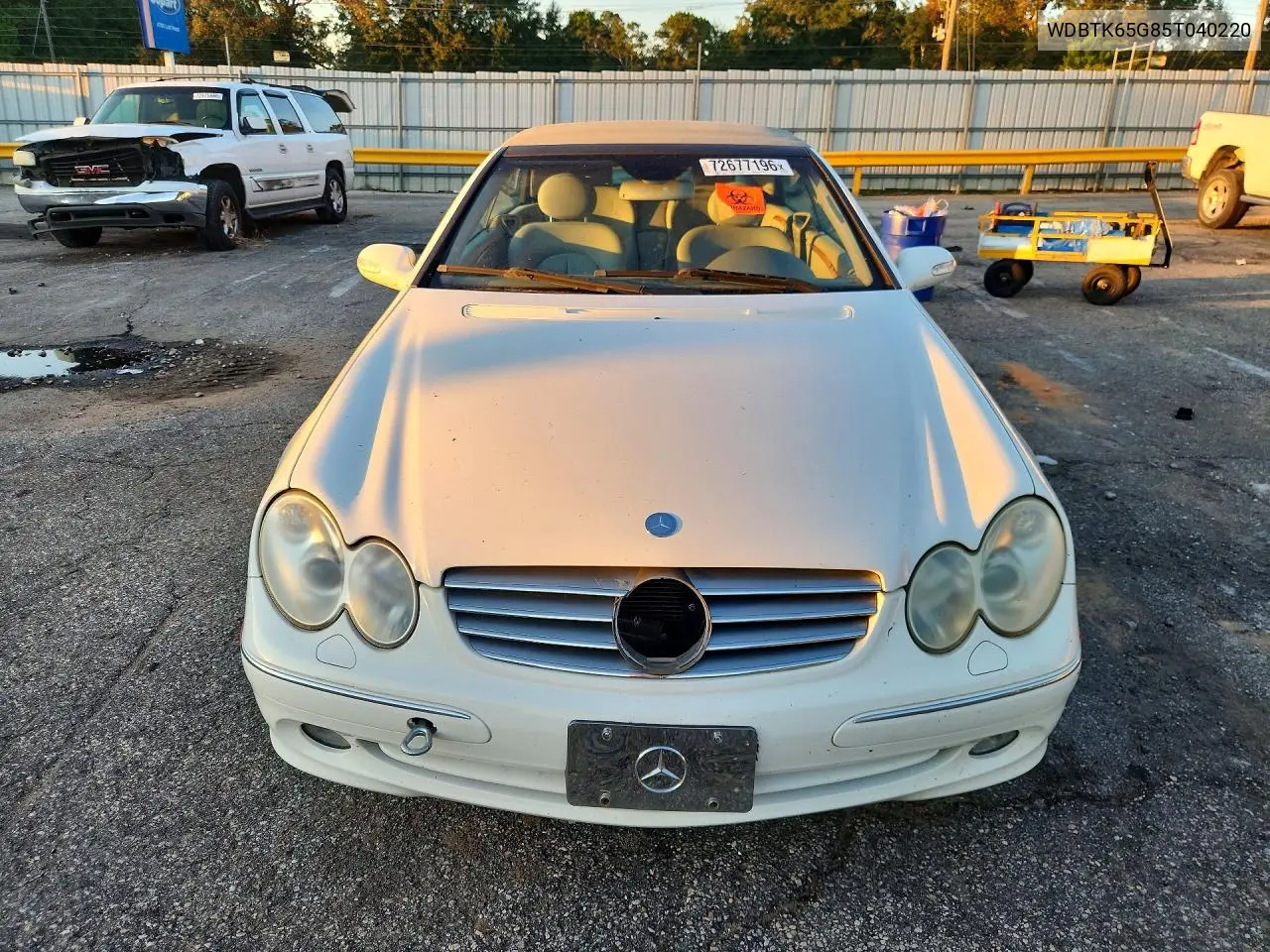 2005 MERCEDES CLK-KLASSE VIN WDBTK65G85T040220 — фото 5