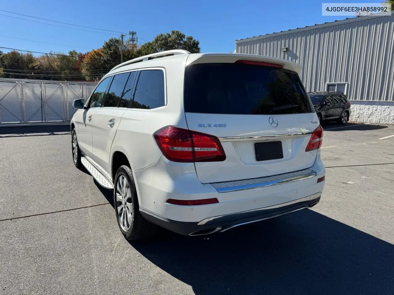 2017 MERCEDES GLS-KLASSE VIN 4JGDF6EE3HA858992 — фото 2