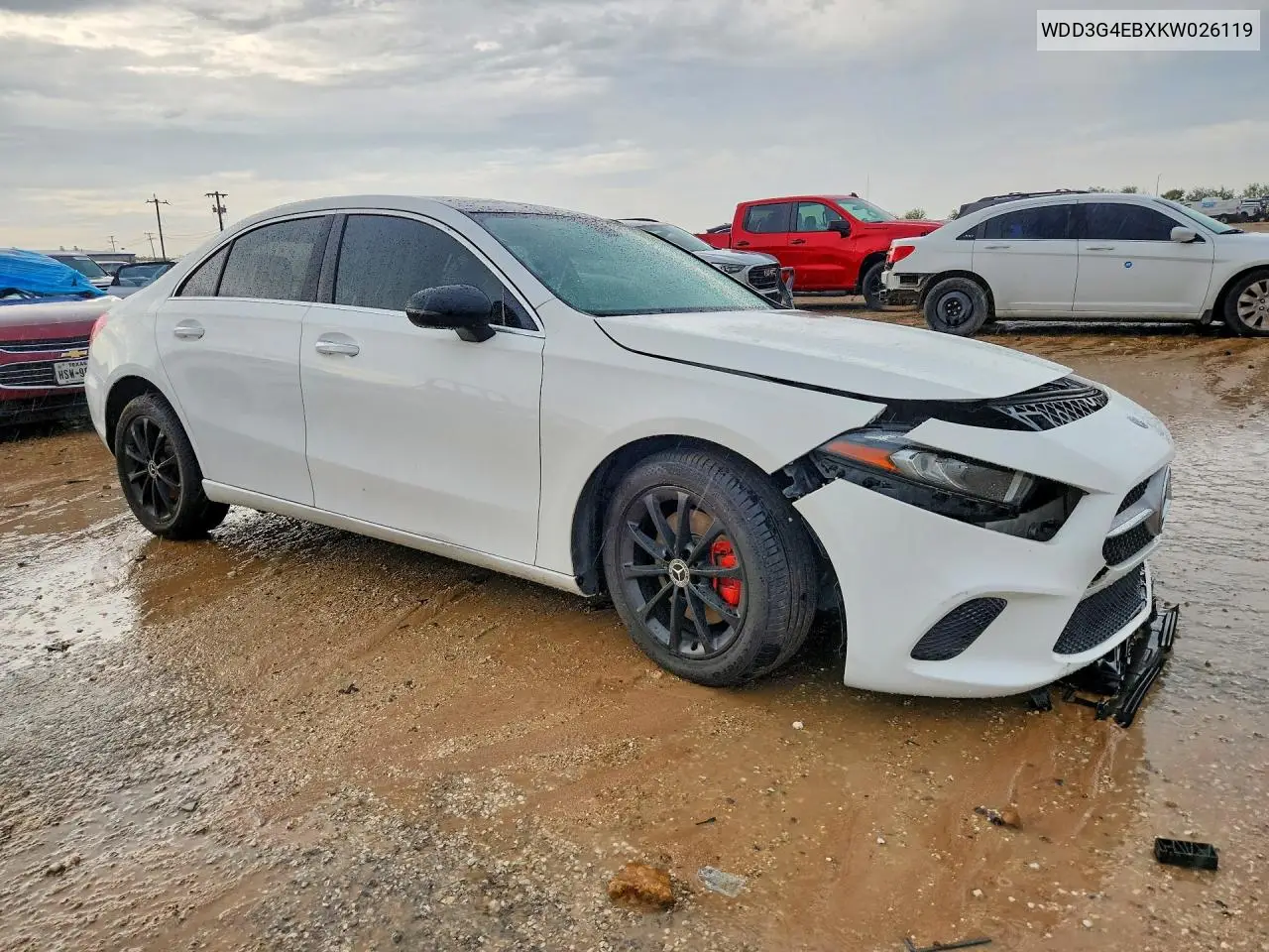 2019 MERCEDES A-KLASSE VIN WDD3G4EBXKW026119 — фото 4