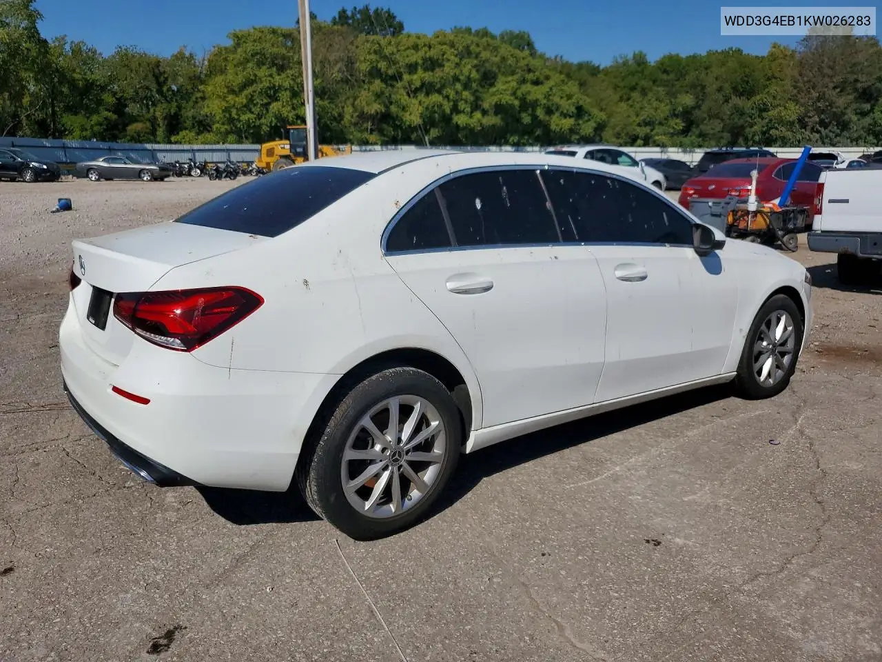 2019 MERCEDES A-KLASSE VIN WDD3G4EB1KW026283 — фото 3