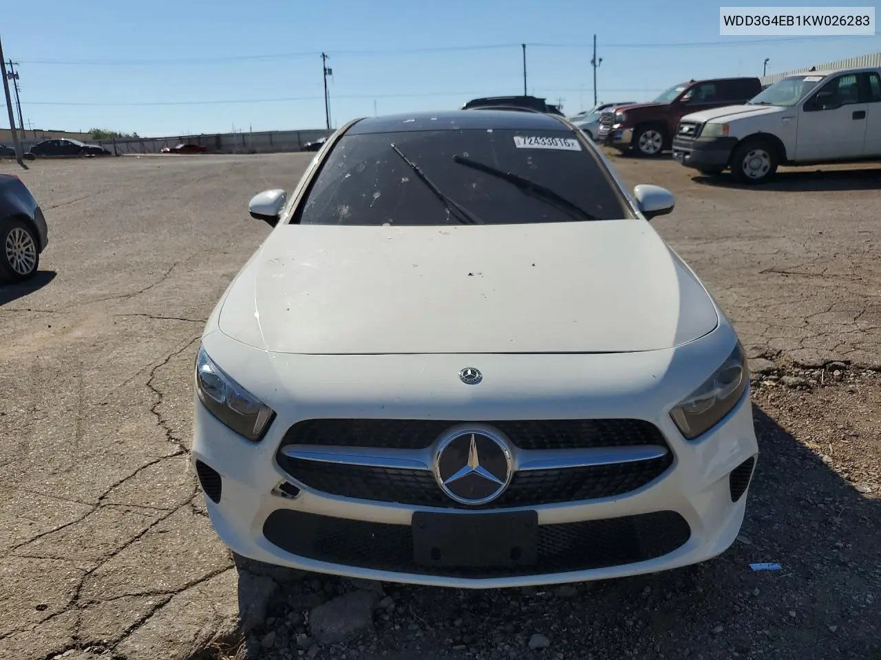 2019 MERCEDES A-KLASSE VIN WDD3G4EB1KW026283 — фото 5