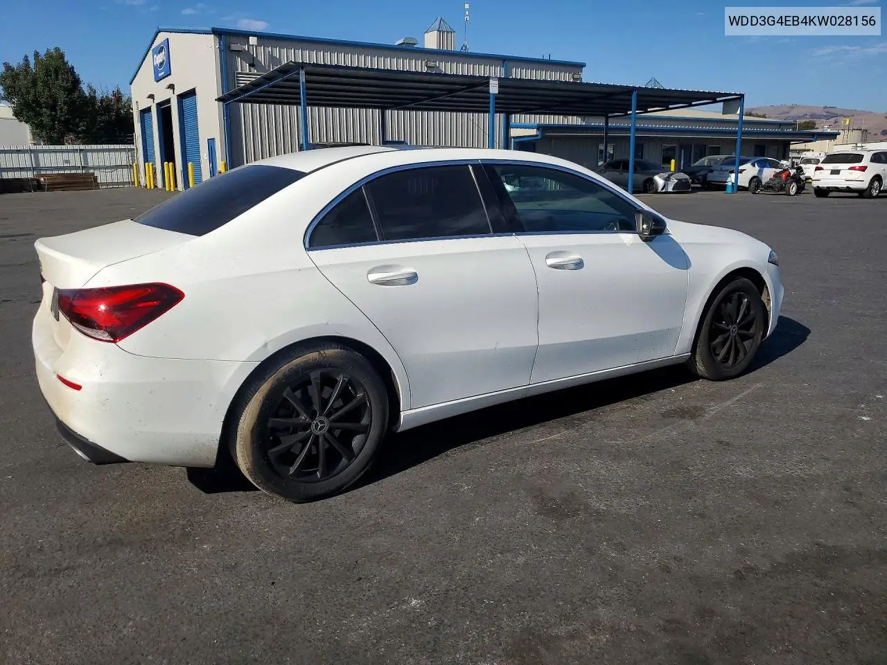 2019 MERCEDES A-KLASSE VIN WDD3G4EB4KW028156 — фото 3