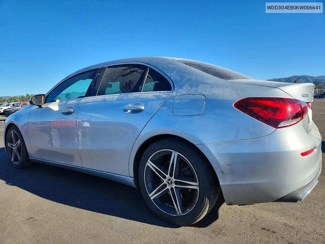 2019 MERCEDES A-KLASSE VIN WDD3G4EB0KW006641 — фото 2