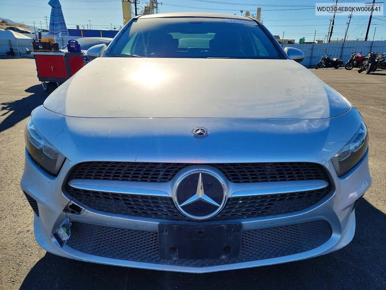 2019 MERCEDES A-KLASSE VIN WDD3G4EB0KW006641 — фото 5