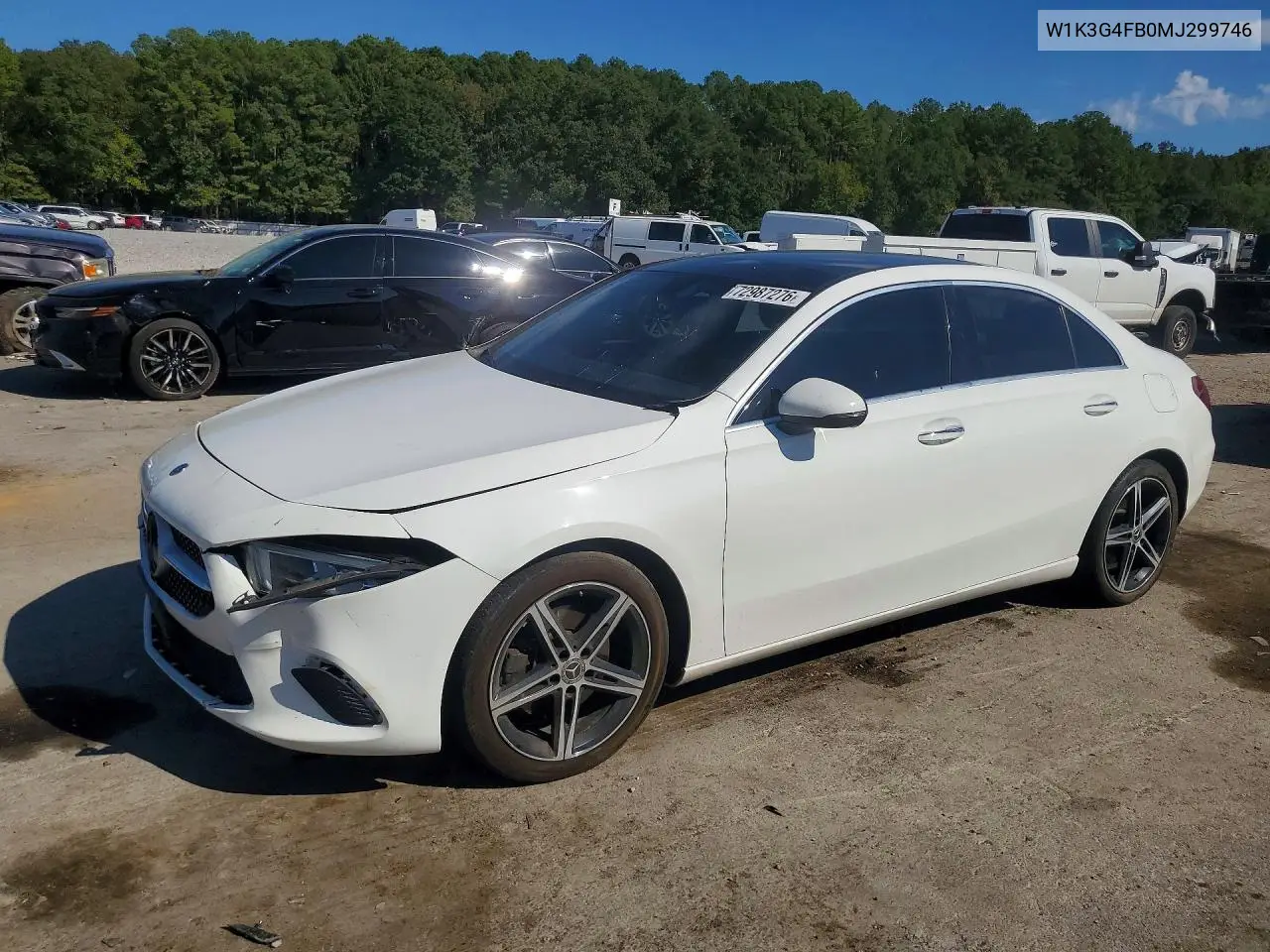 MERCEDES A-KLASSE 2021, VIN W1K3G4FB0MJ299746