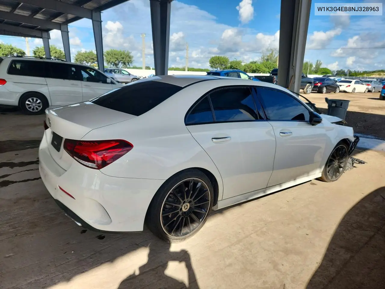 2022 MERCEDES A-KLASSE VIN W1K3G4EB8NJ328963 — фото 3