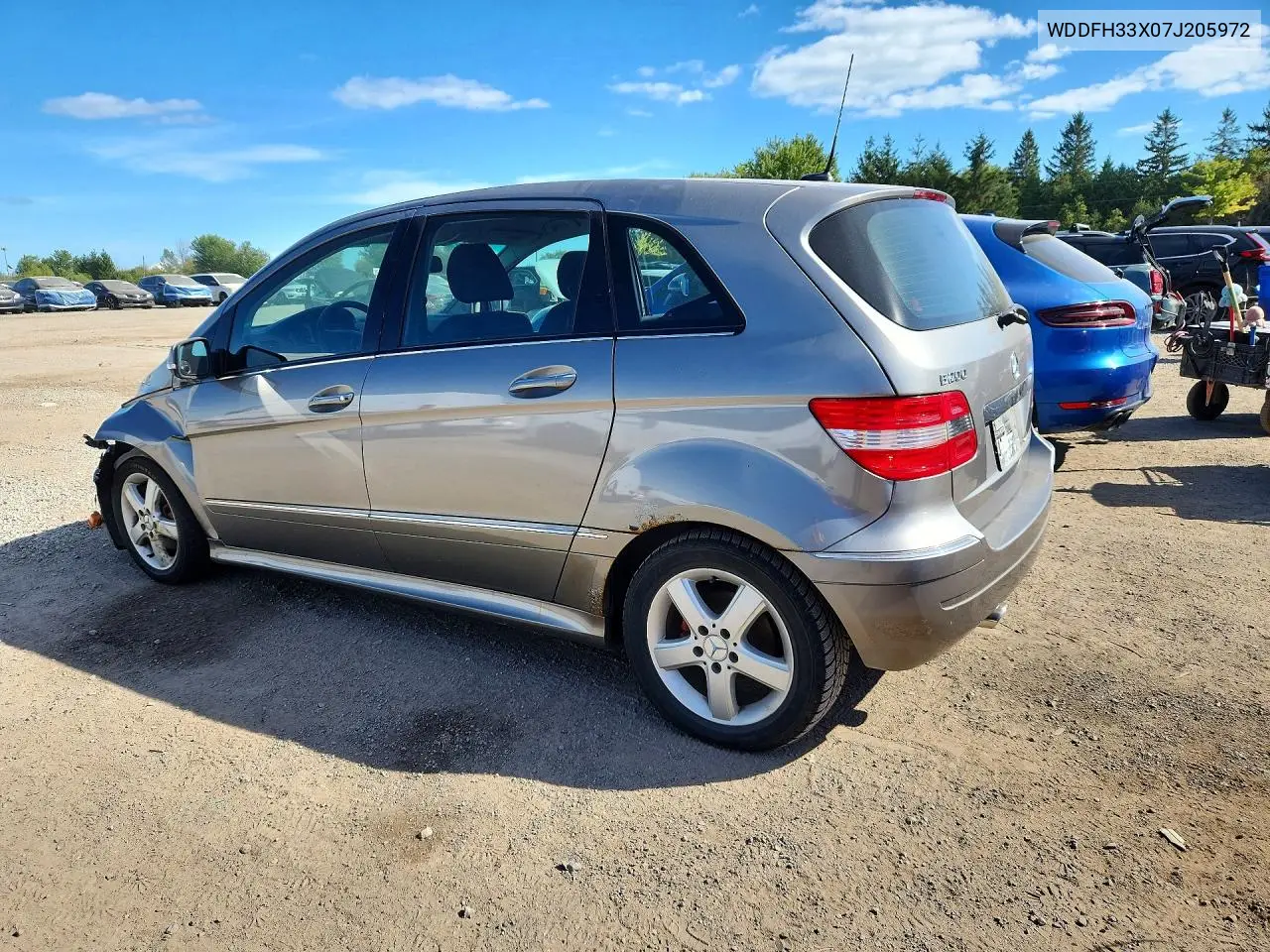 2007 MERCEDES B-KLASSE VIN WDDFH33X07J205972 — фото 2