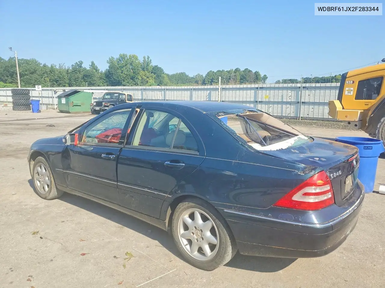 2002 MERCEDES C-KLASSE VIN WDBRF61JX2F283344 — фото 2