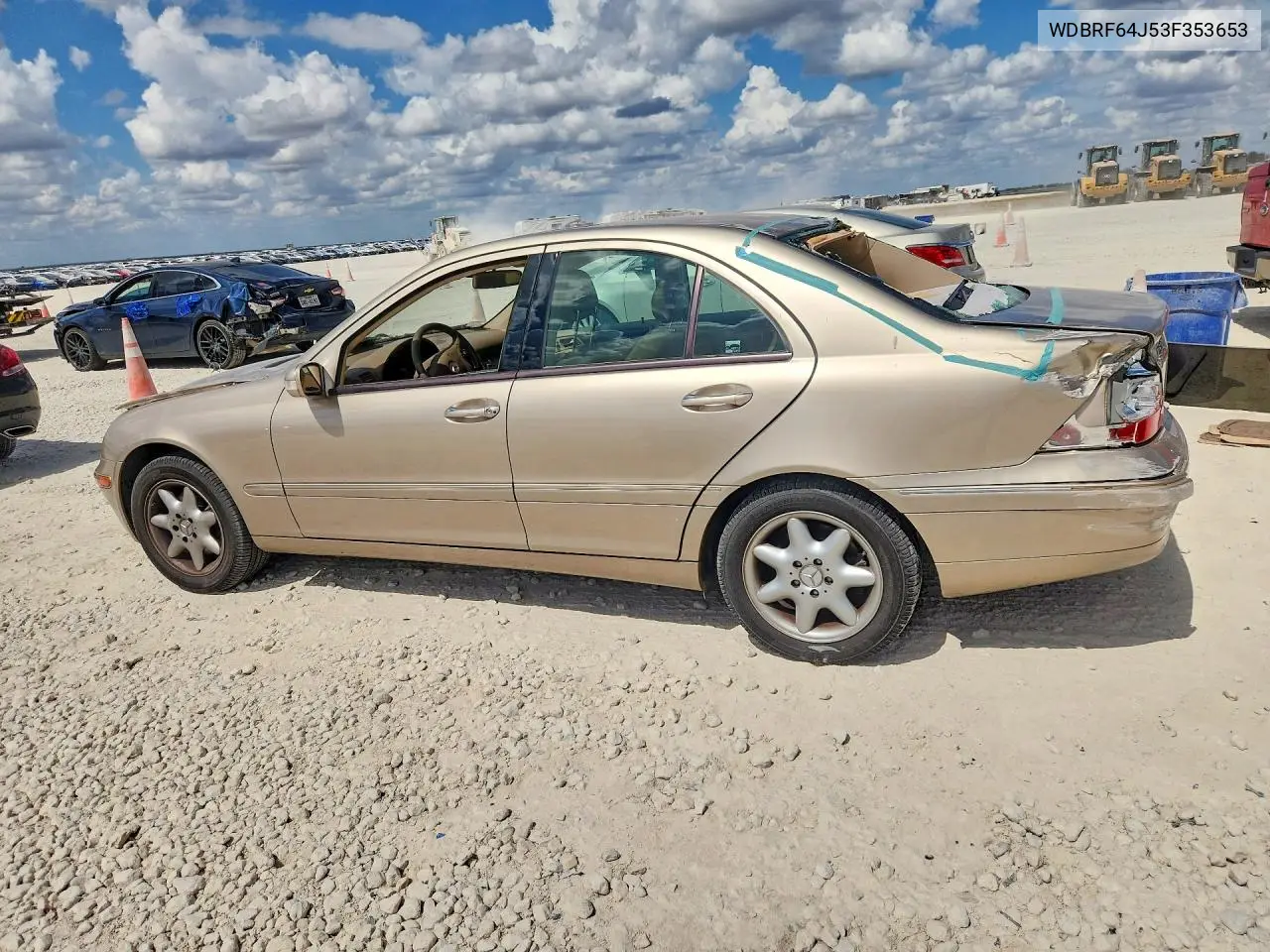 2003 MERCEDES C-KLASSE VIN WDBRF64J53F353653 — фото 2