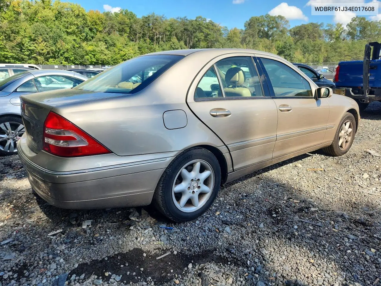 2004 MERCEDES C-KLASSE VIN WDBRF61J34E017608 — фото 3