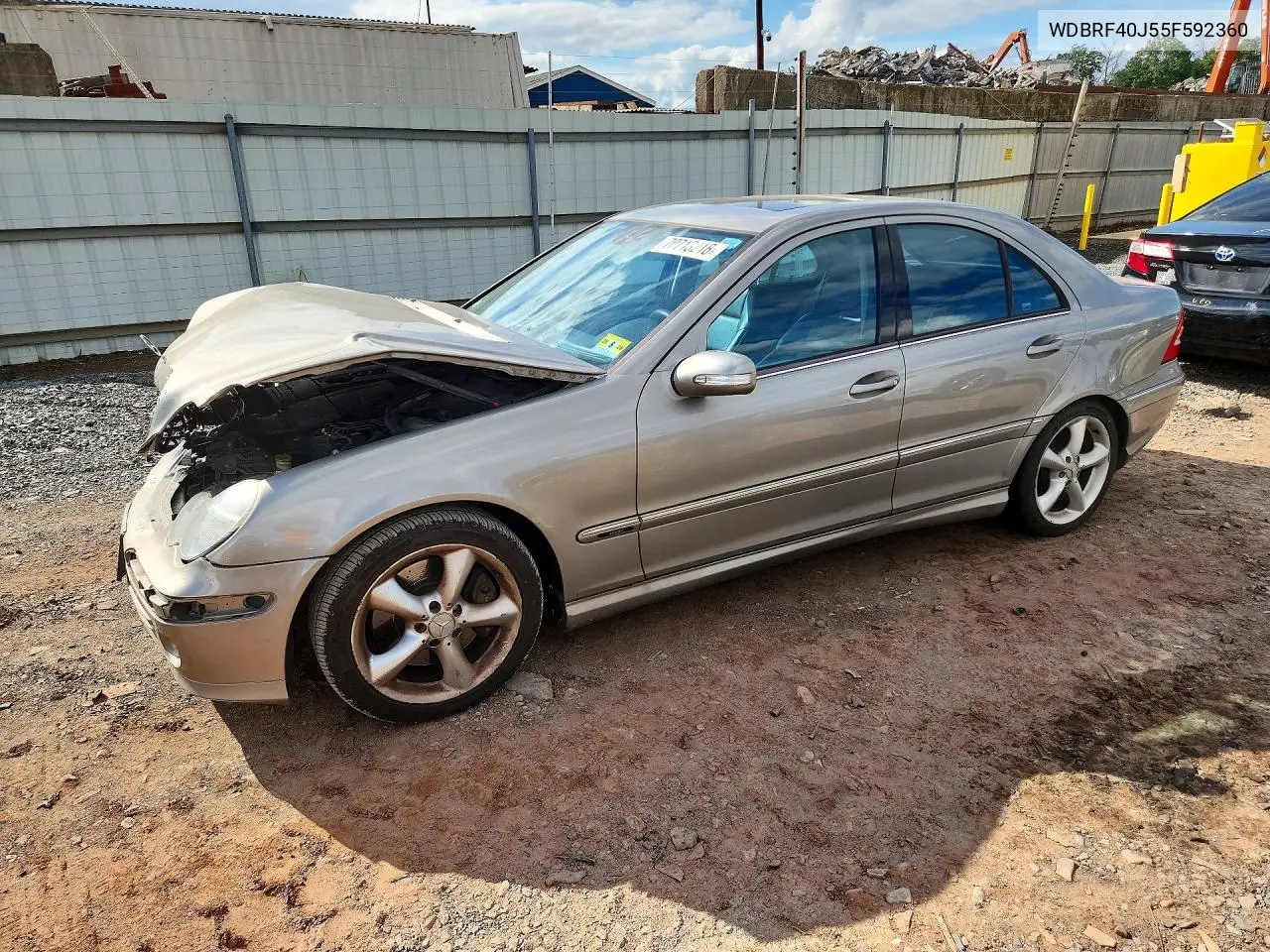 MERCEDES C-KLASSE 2005, VIN WDBRF40J55F592360