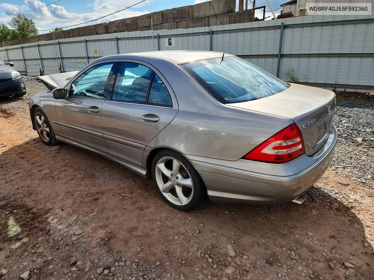 2005 MERCEDES C-KLASSE VIN WDBRF40J55F592360 — фото 2