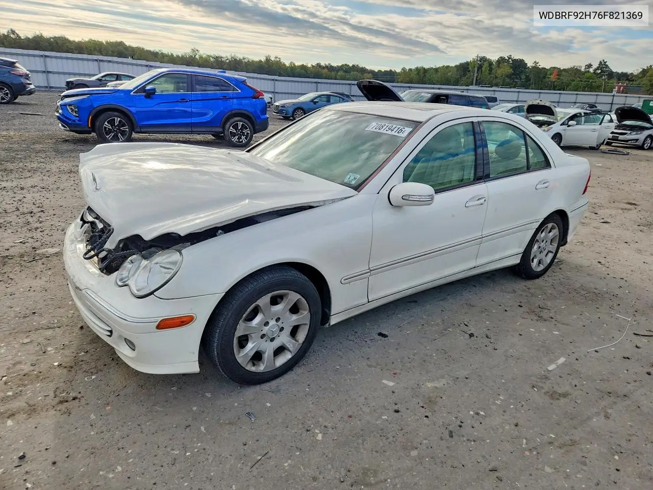 MERCEDES C-KLASSE 2006, VIN WDBRF92H76F821369