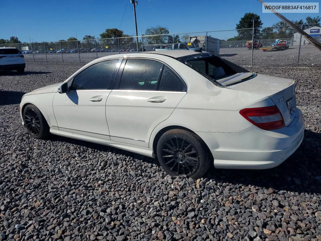 2010 MERCEDES C-KLASSE VIN WDDGF8BB3AF416817 — фото 2