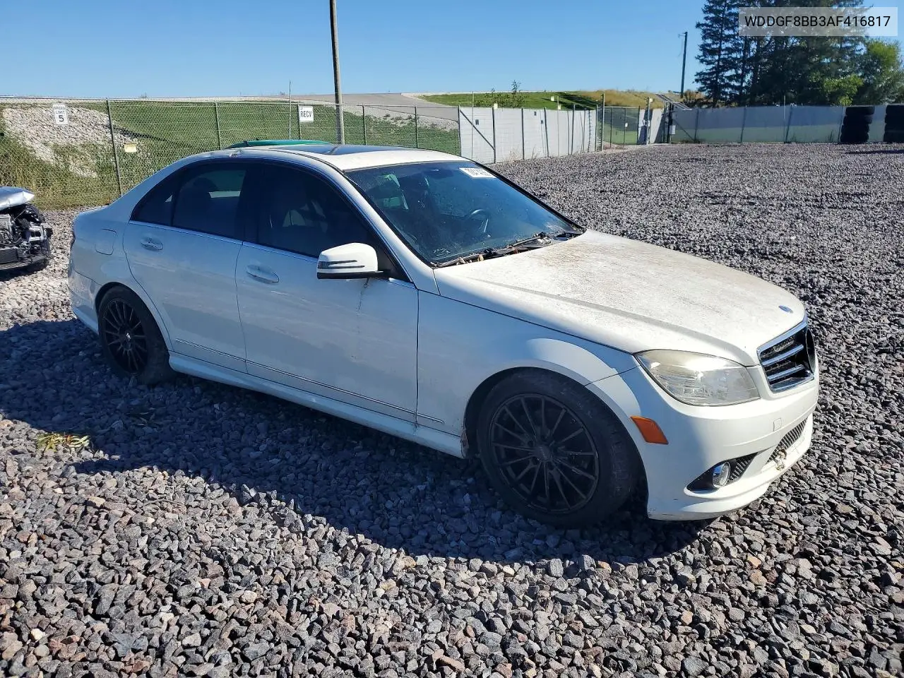 2010 MERCEDES C-KLASSE VIN WDDGF8BB3AF416817 — фото 4