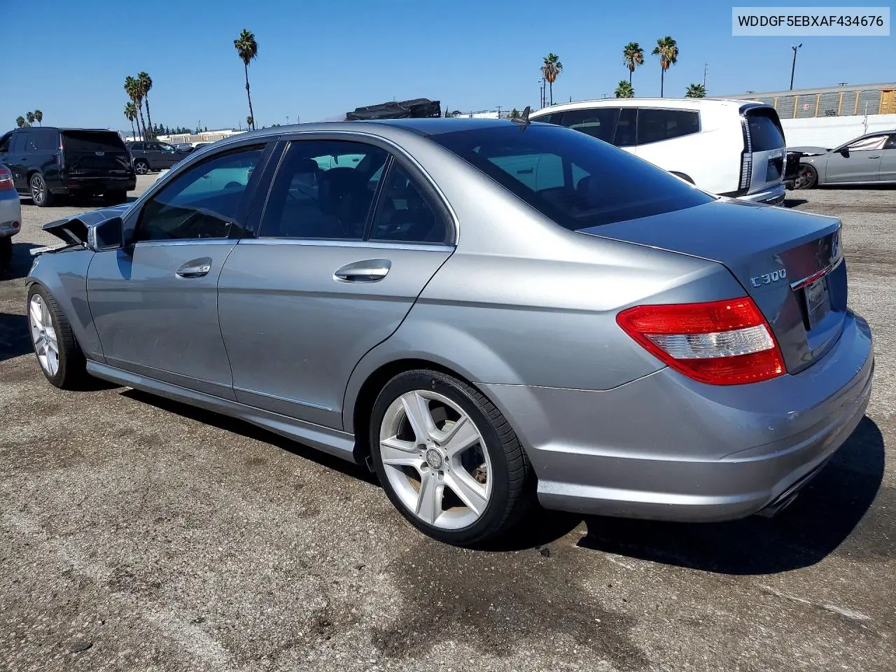 2010 MERCEDES C-KLASSE VIN WDDGF5EBXAF434676 — фото 2