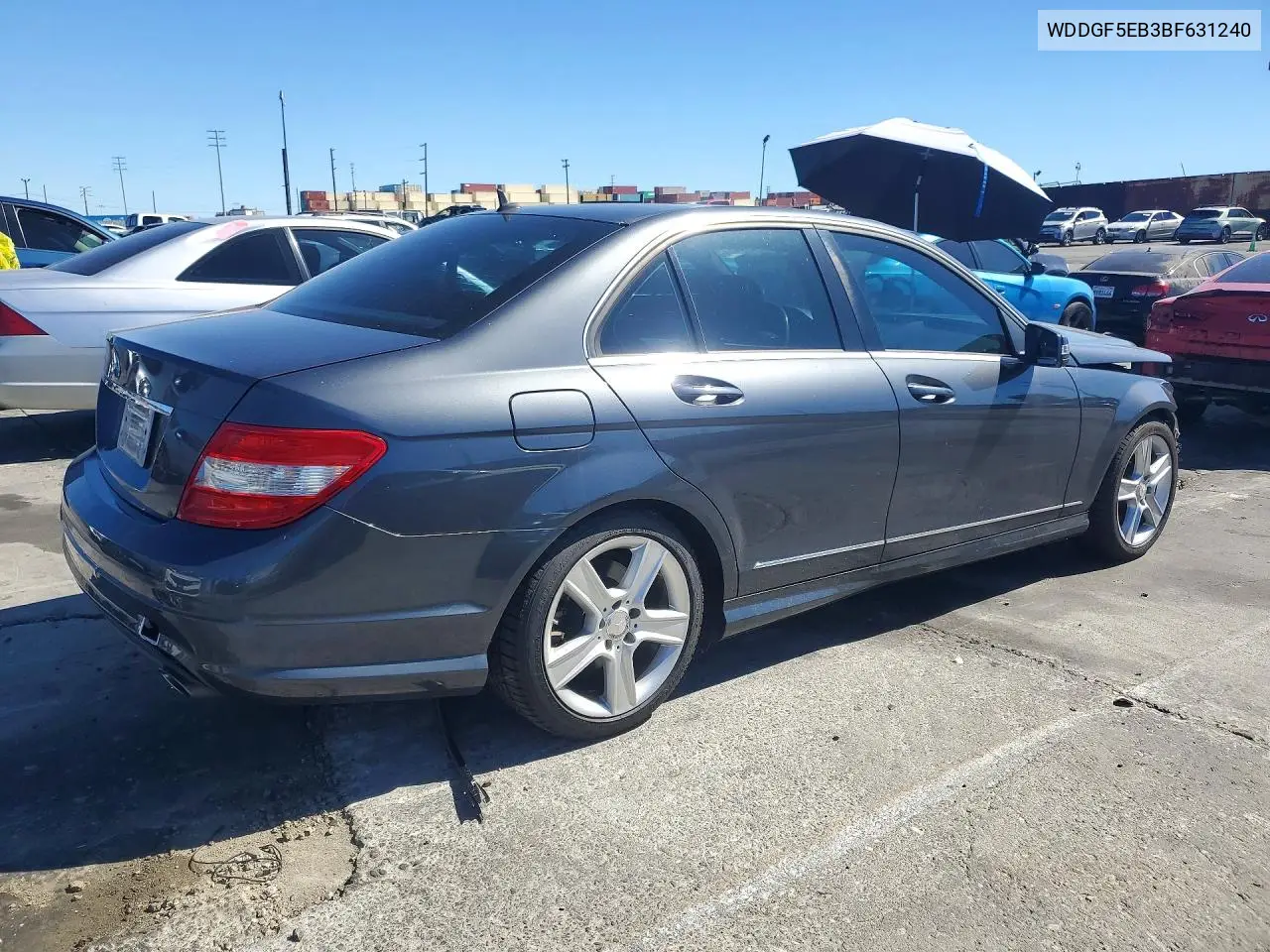 2011 MERCEDES C-KLASSE VIN WDDGF5EB3BF631240 — фото 3