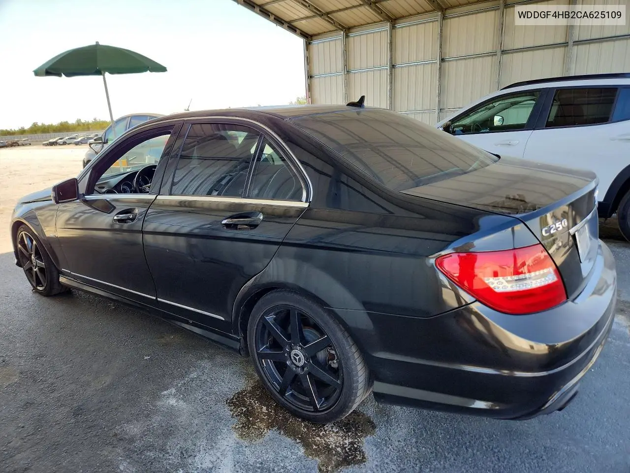 2012 MERCEDES C-KLASSE VIN WDDGF4HB2CA625109 — фото 2