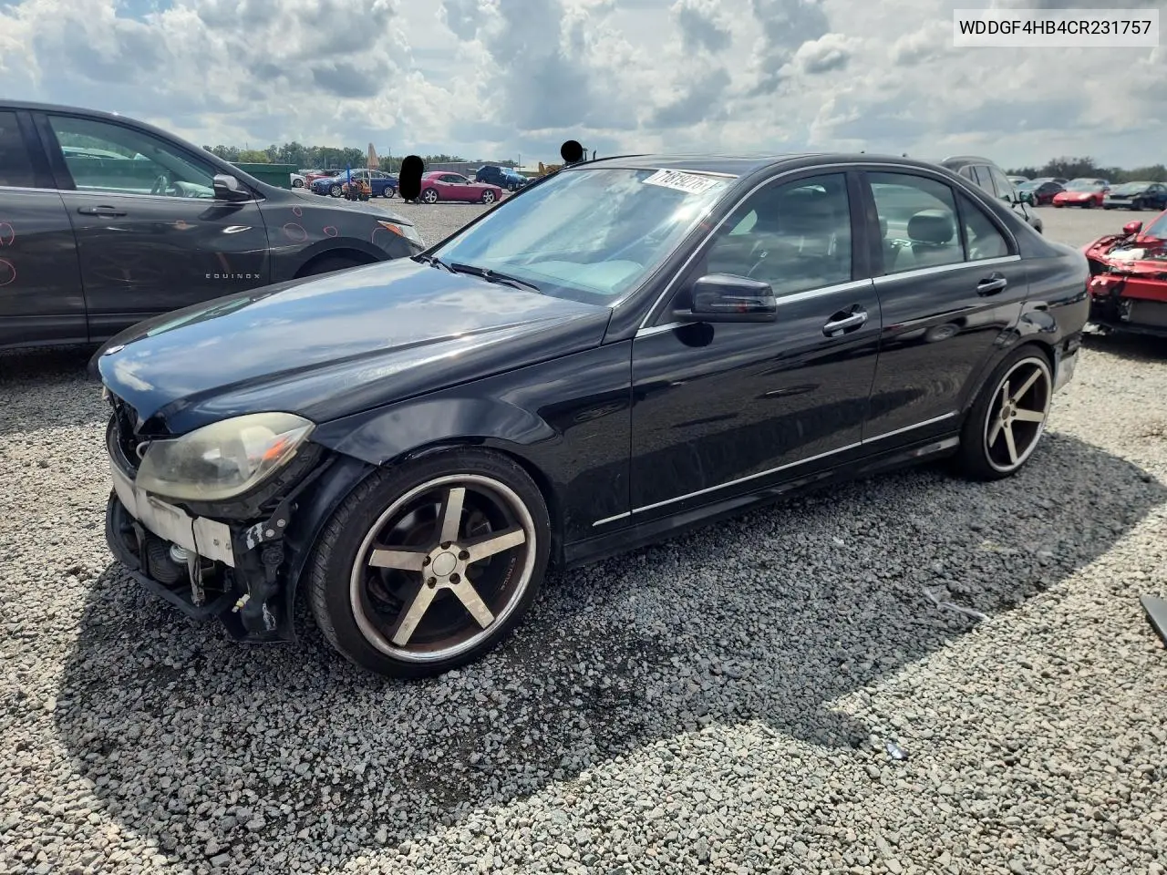 MERCEDES C-KLASSE 2012, VIN WDDGF4HB4CR231757
