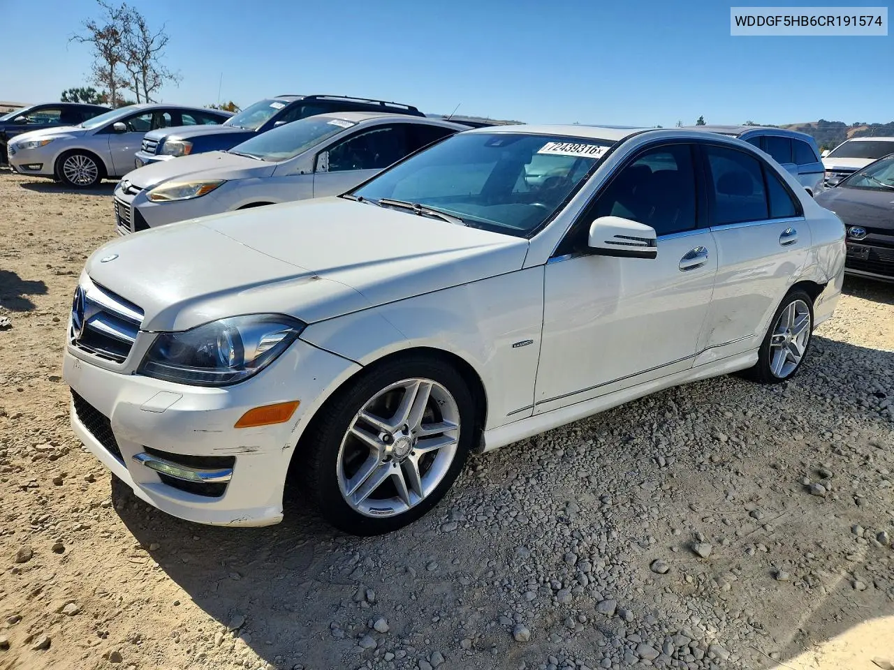 MERCEDES C-KLASSE 2012, VIN WDDGF5HB6CR191574