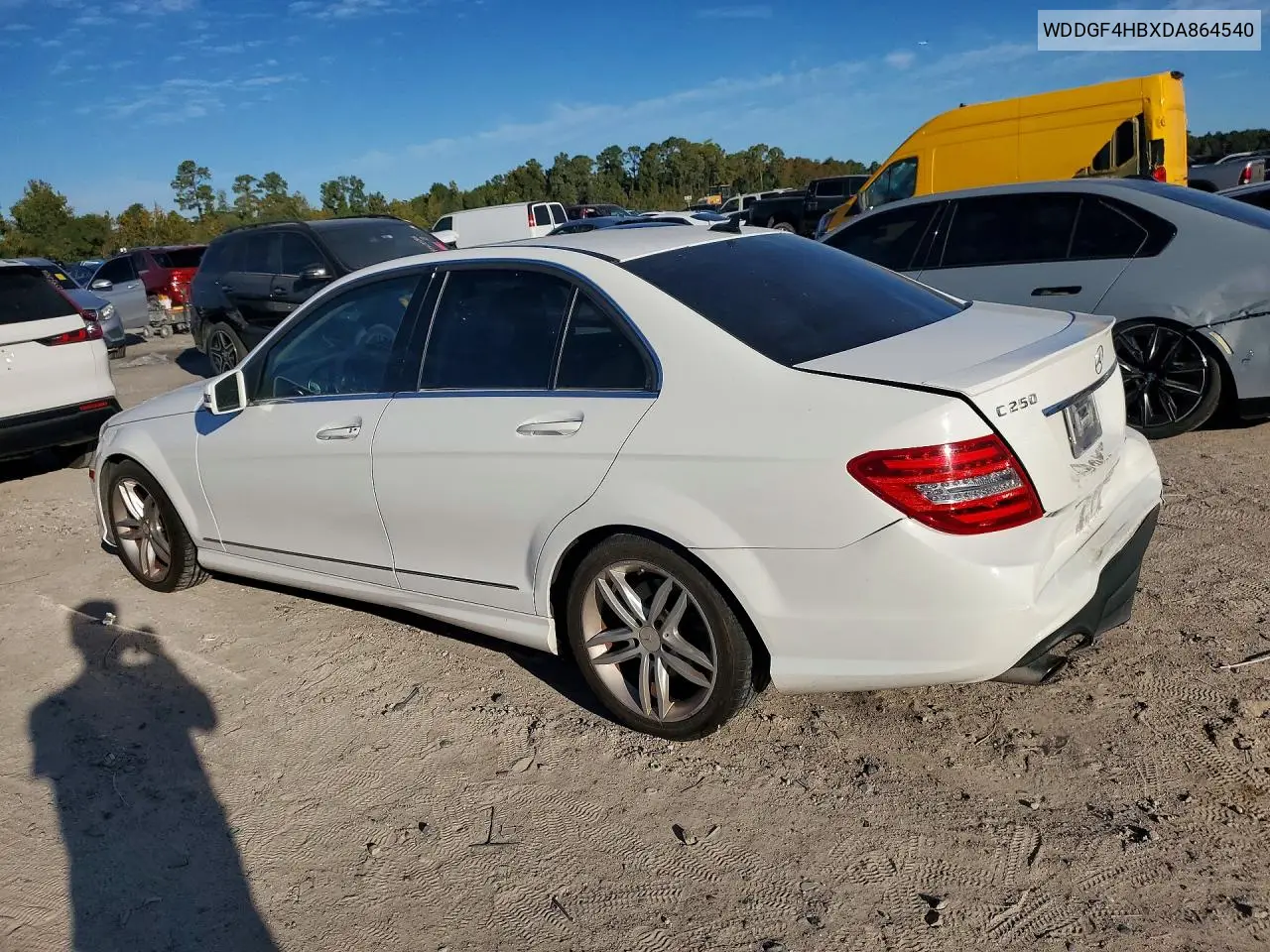 2013 MERCEDES C-KLASSE VIN WDDGF4HBXDA864540 — фото 2