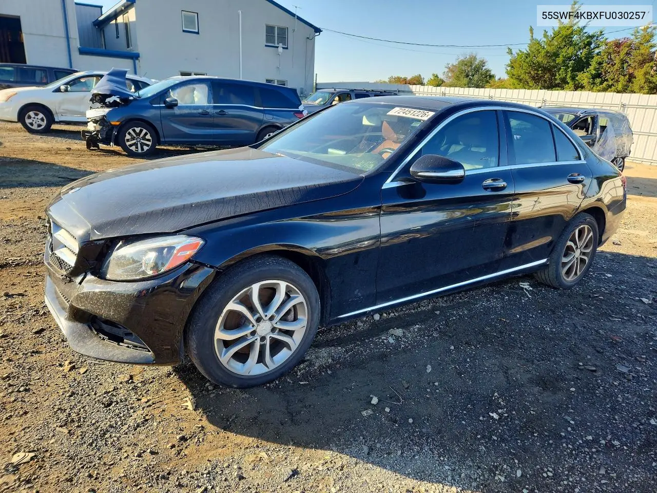 MERCEDES C-KLASSE 2015, VIN 55SWF4KBXFU030257