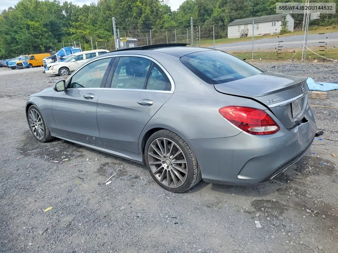 2016 MERCEDES C-KLASSE VIN 55SWF4JB2GU144532 — фото 2