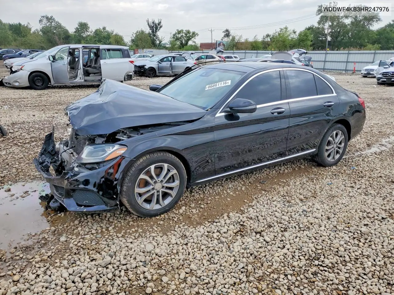 MERCEDES C-KLASSE 2017, VIN WDDWF4KB3HR247976