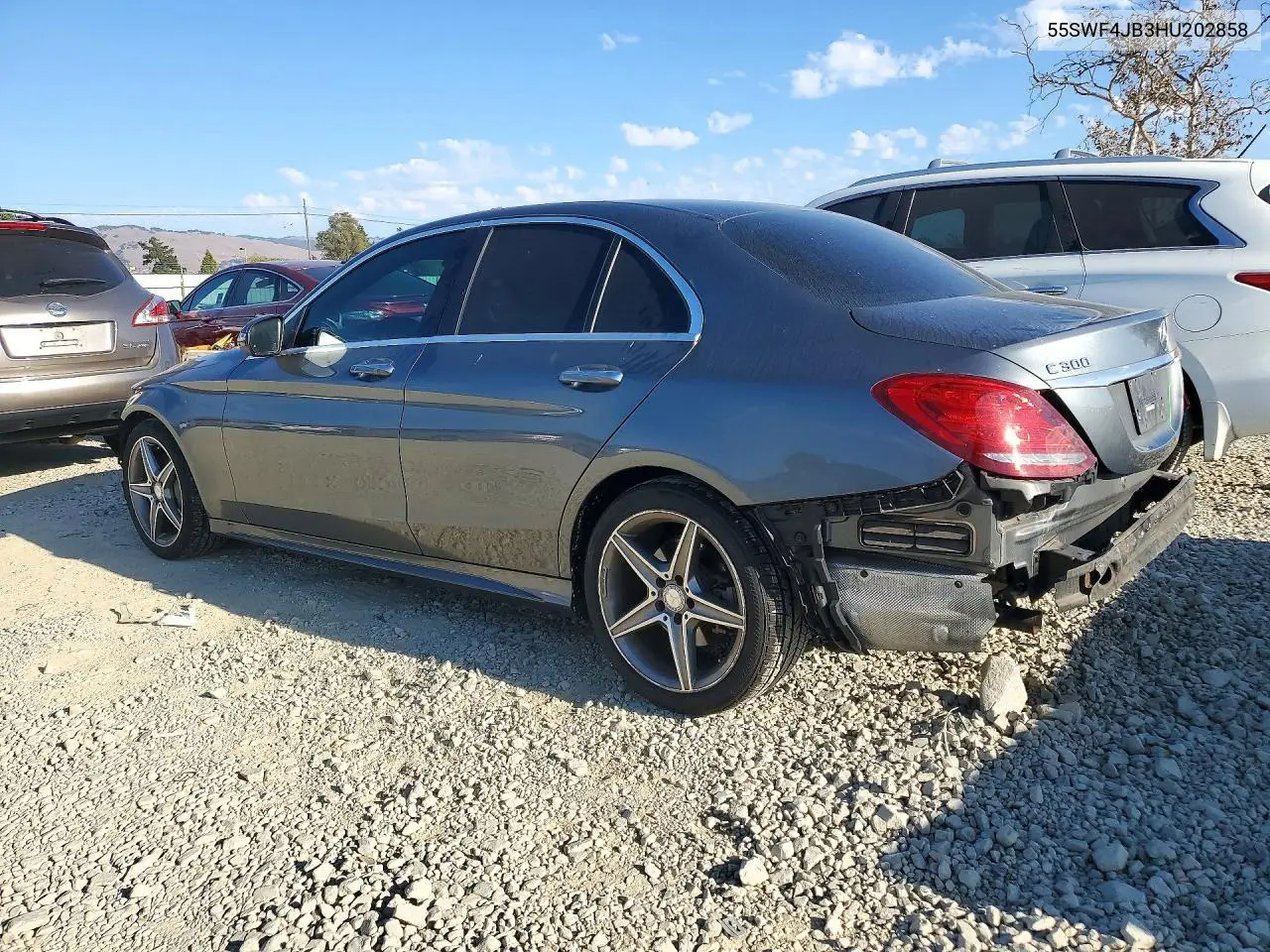 2017 MERCEDES C-KLASSE VIN 55SWF4JB3HU202858 — фото 2