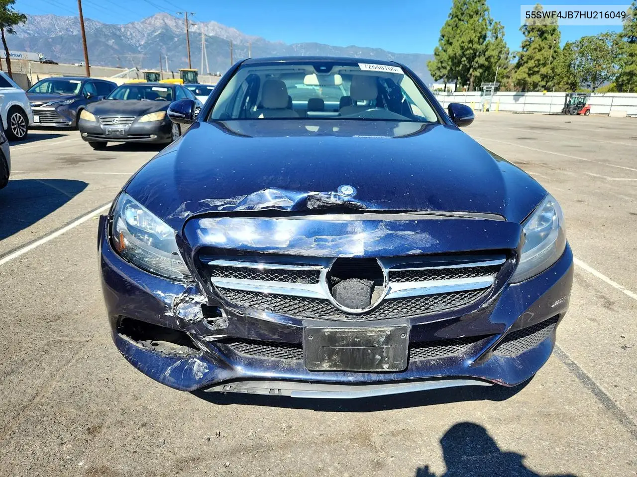 2017 MERCEDES C-KLASSE VIN 55SWF4JB7HU216049 — фото 5