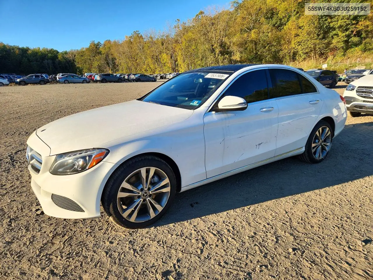 MERCEDES C-KLASSE 2018, VIN 55SWF4KB0JU259152