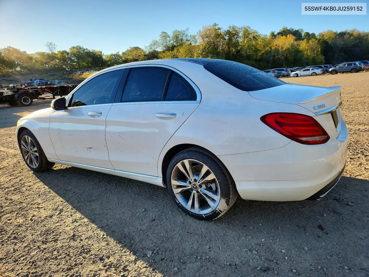 2018 MERCEDES C-KLASSE VIN 55SWF4KB0JU259152 — фото 2