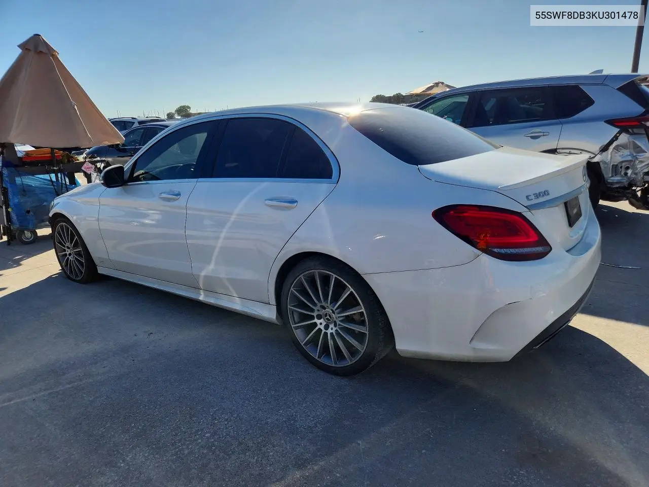 2019 MERCEDES C-KLASSE VIN 55SWF8DB3KU301478 — фото 2