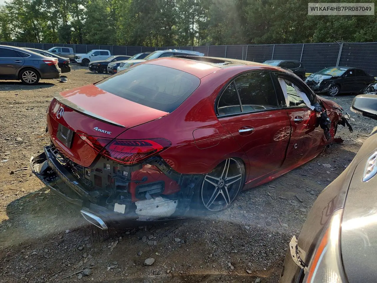 2023 MERCEDES C-KLASSE VIN W1KAF4HB7PR087049 — фото 3