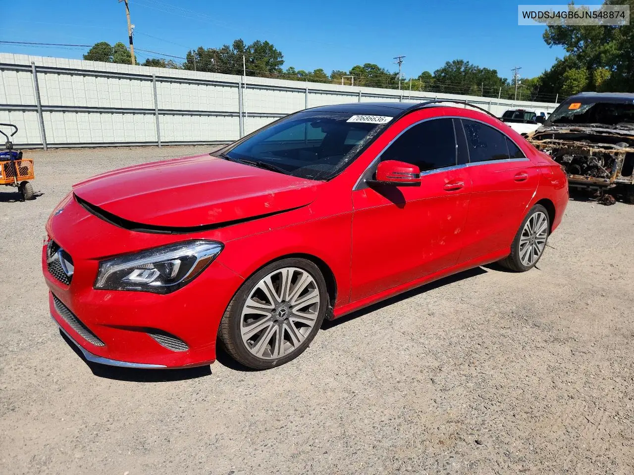 MERCEDES CLA-KLASSE 2018, VIN WDDSJ4GB6JN548874