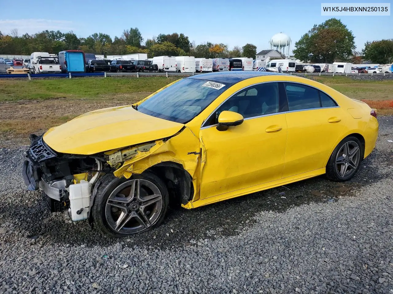 MERCEDES CLA-KLASSE 2022, VIN W1K5J4HBXNN250135