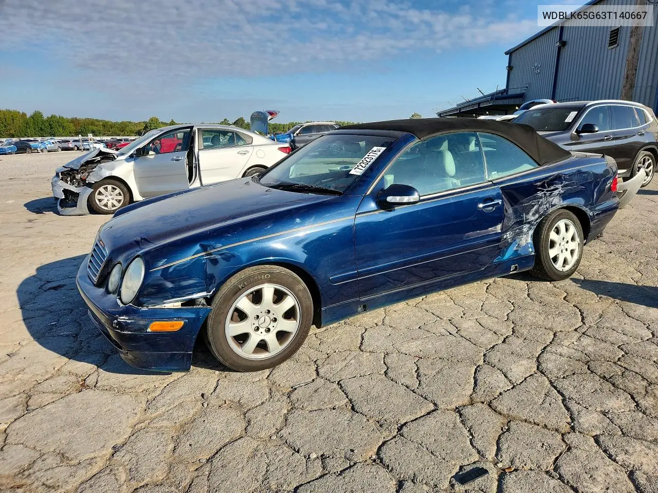 MERCEDES CLK-KLASSE 2003, VIN WDBLK65G63T140667