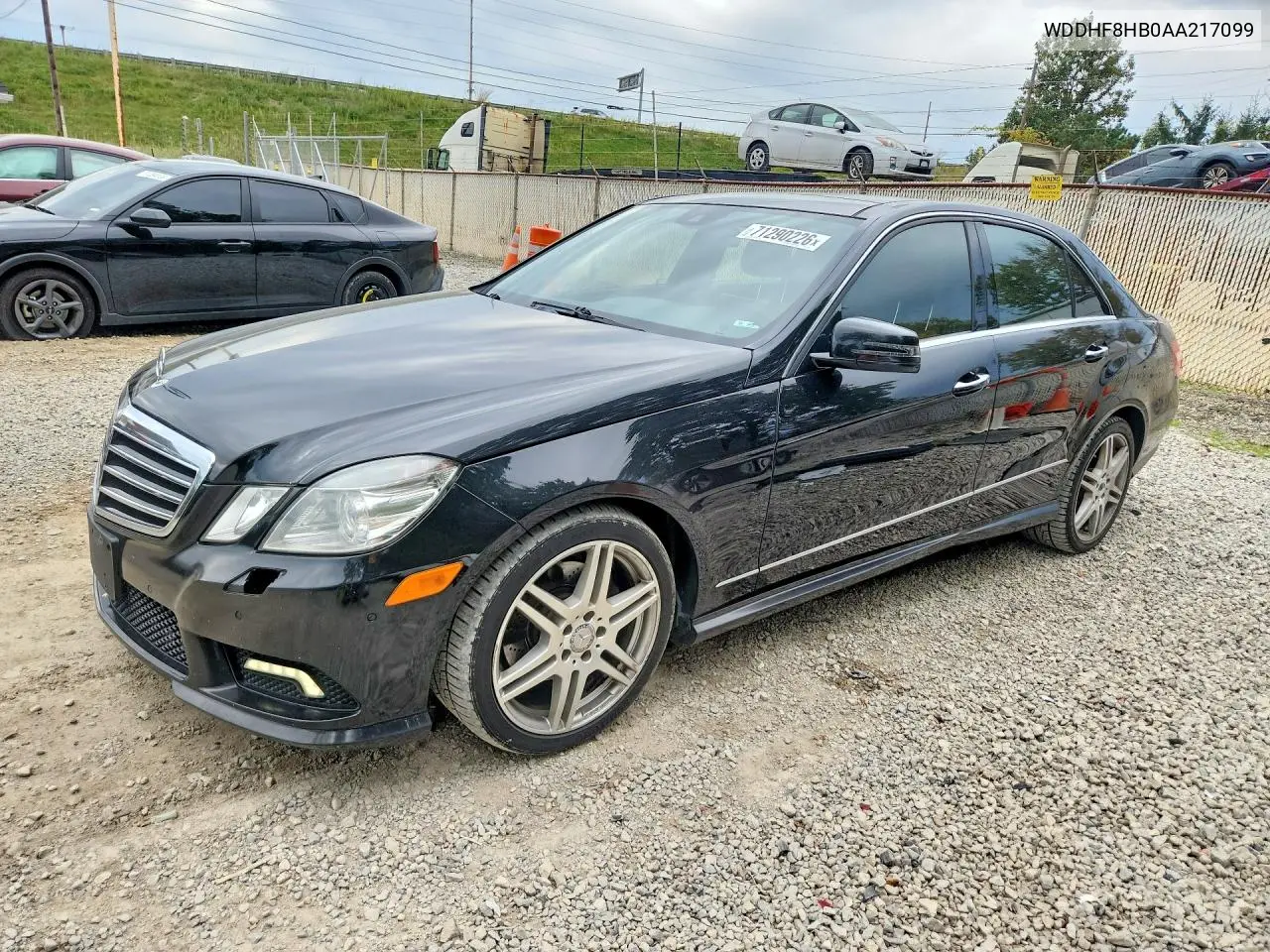 MERCEDES E-KLASSE 2010, VIN WDDHF8HB0AA217099