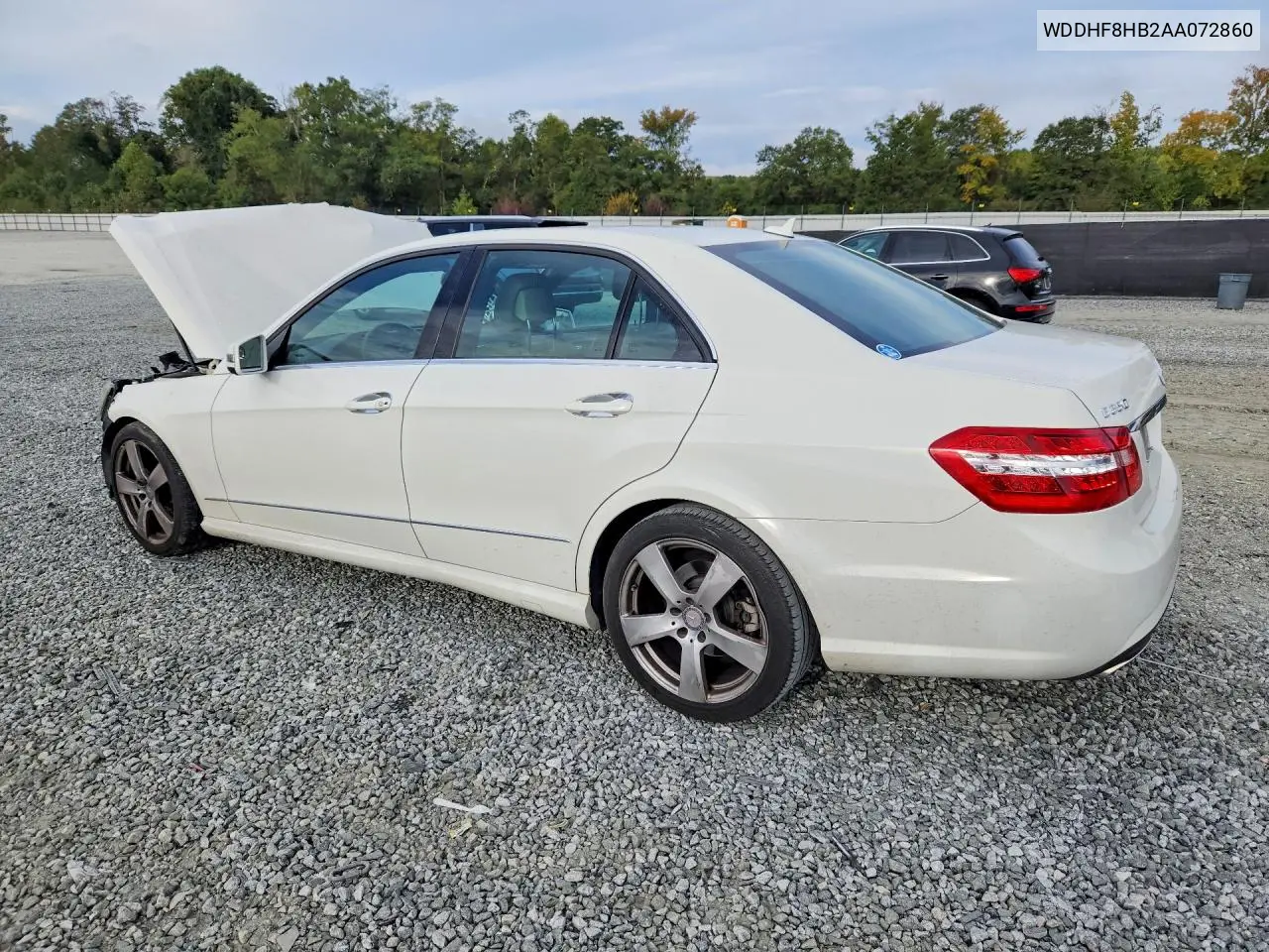 2010 MERCEDES E-KLASSE VIN WDDHF8HB2AA072860 — фото 2