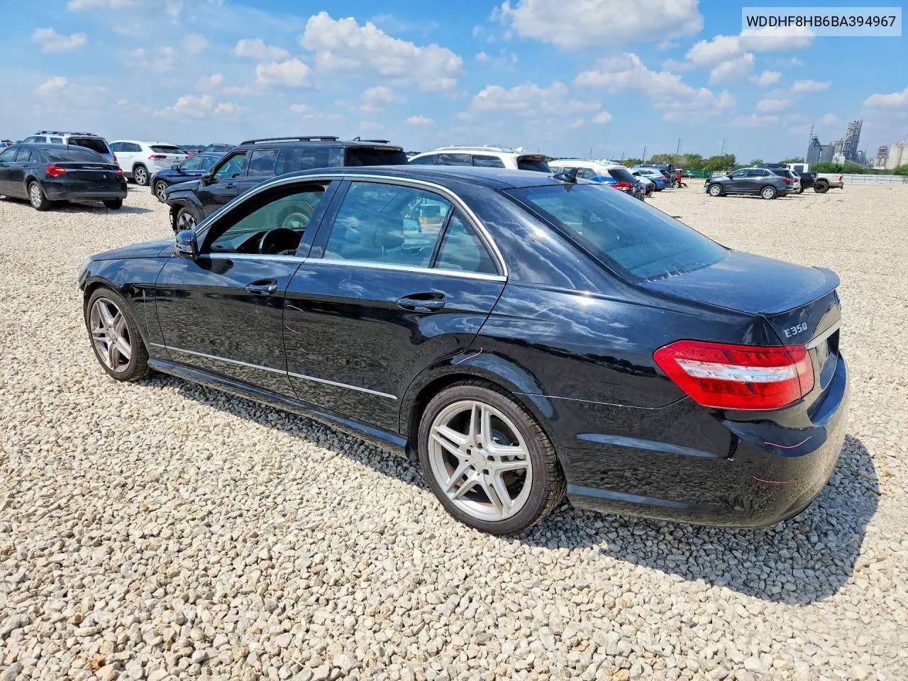 2011 MERCEDES E-KLASSE VIN WDDHF8HB6BA394967 — фото 2