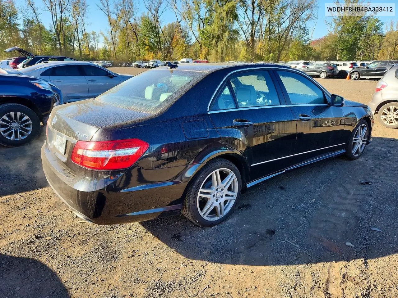 2011 MERCEDES E-KLASSE VIN WDDHF8HB4BA308412 — фото 3