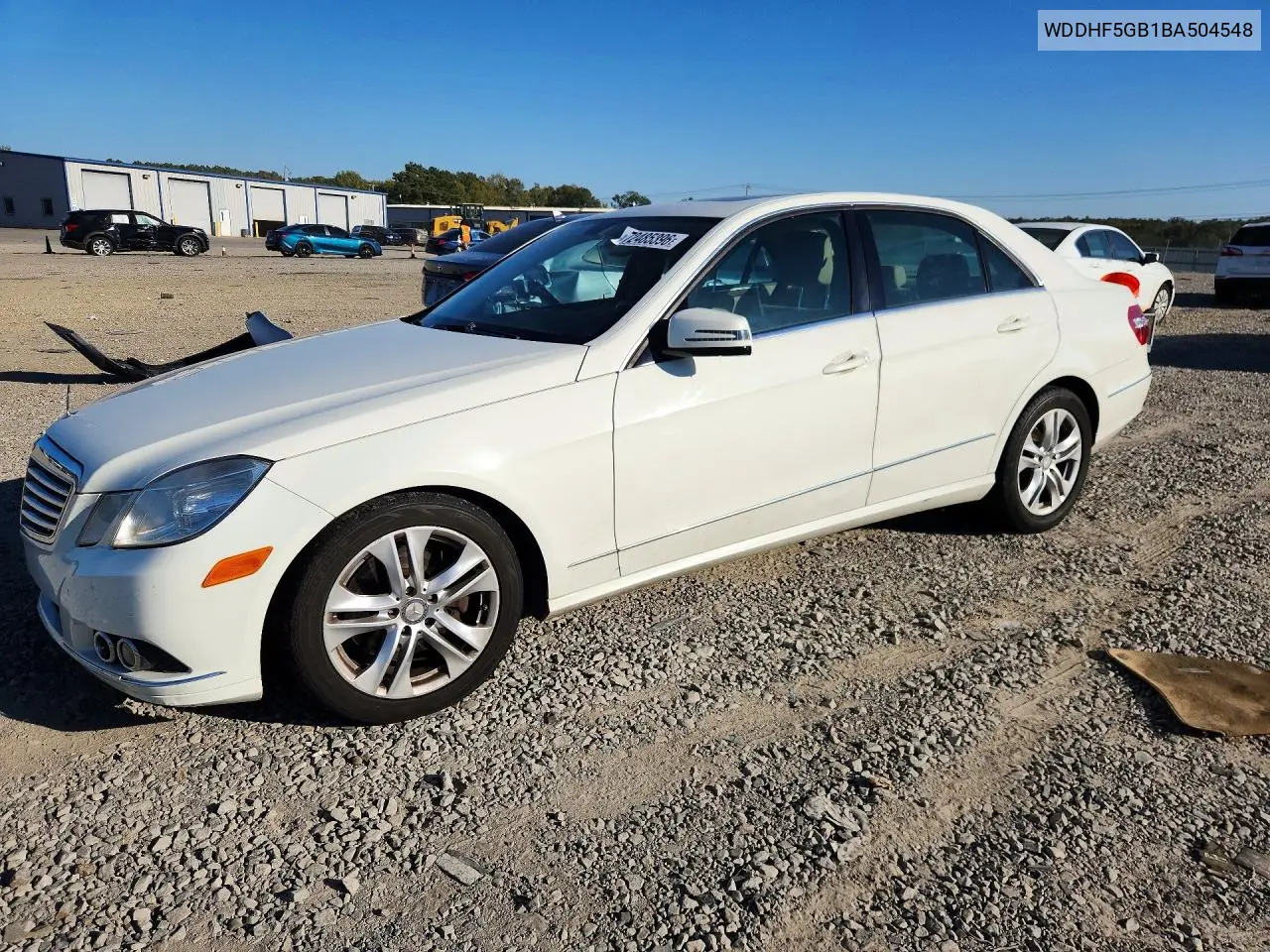 MERCEDES E-KLASSE 2011, VIN WDDHF5GB1BA504548