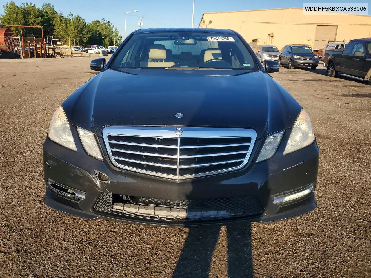 2012 MERCEDES E-KLASSE VIN WDDHF5KBXCA533006 — фото 5