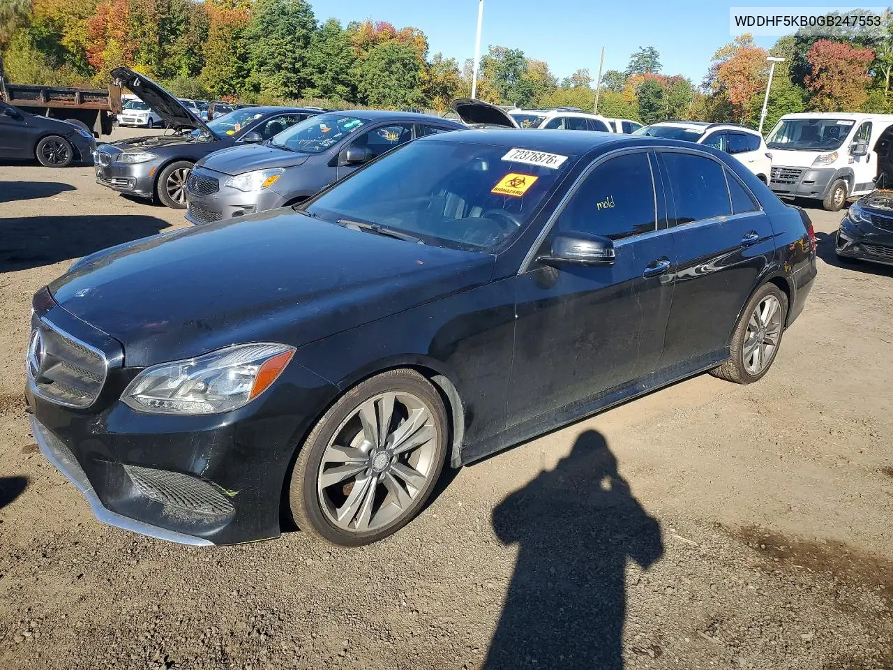 MERCEDES E-KLASSE 2016, VIN WDDHF5KB0GB247553