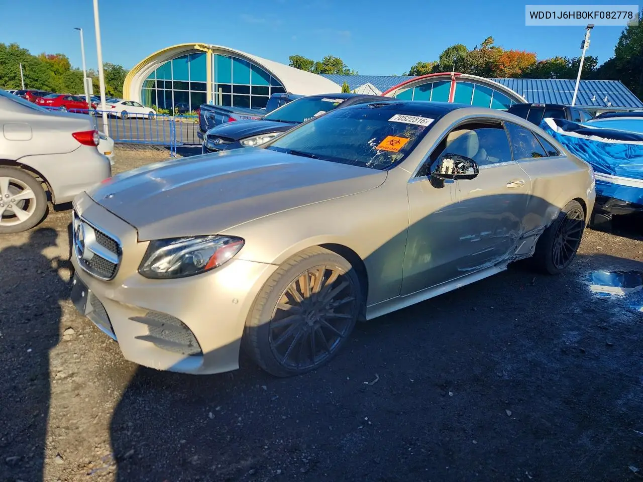 MERCEDES E-KLASSE 2019, VIN WDD1J6HB0KF082778