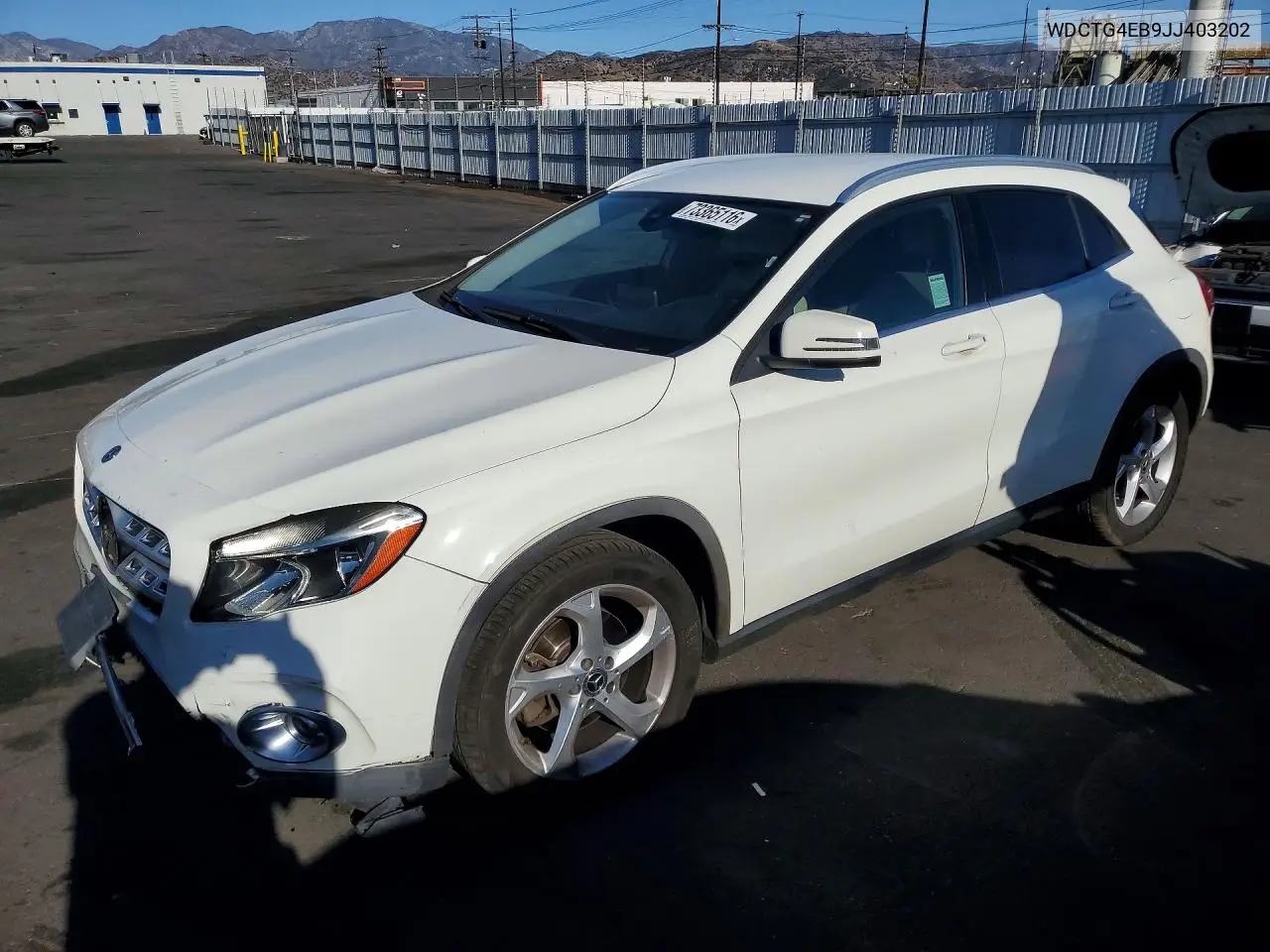 MERCEDES GLA-KLASSE 2018, VIN WDCTG4EB9JJ403202